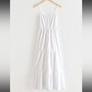 Eyelet maxi dress lace up open back